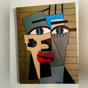 Abstract Cubism Canvas Art 18x24